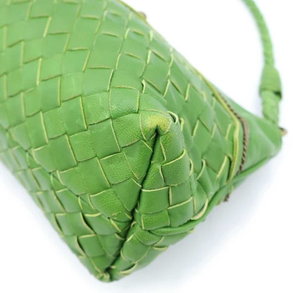 BOTTEGA VENETA(ボッテガヴェネタ) ヴィンテージ ミニハンドバッグ イントレチャート グリーン レディース
