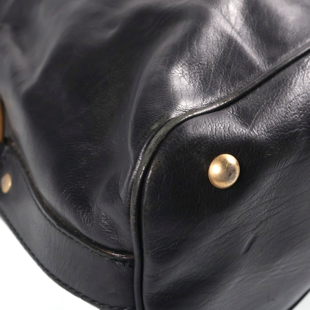 Yves Saint Laurent rive gauche(イヴサンローランリヴゴーシュ) ミューズ パテントレザー ショルダー トートバッグ ブラック 153959 レディース