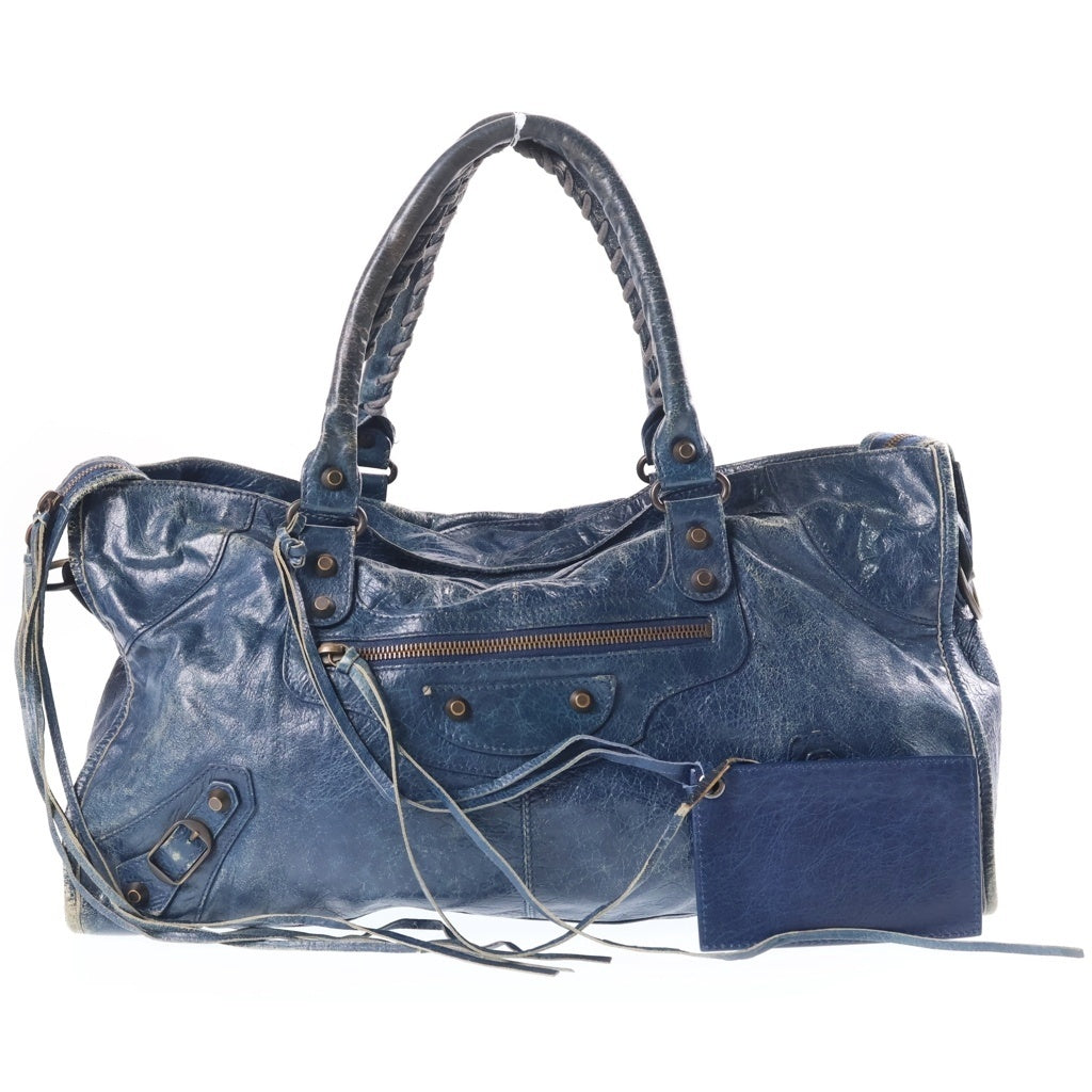 BALENCIAGA(バレンシアガ) The Part Time ザ パート タイム 2Way ハンドバッグ ショルダーバッグ ラムスキン ブルー 168028 レディース