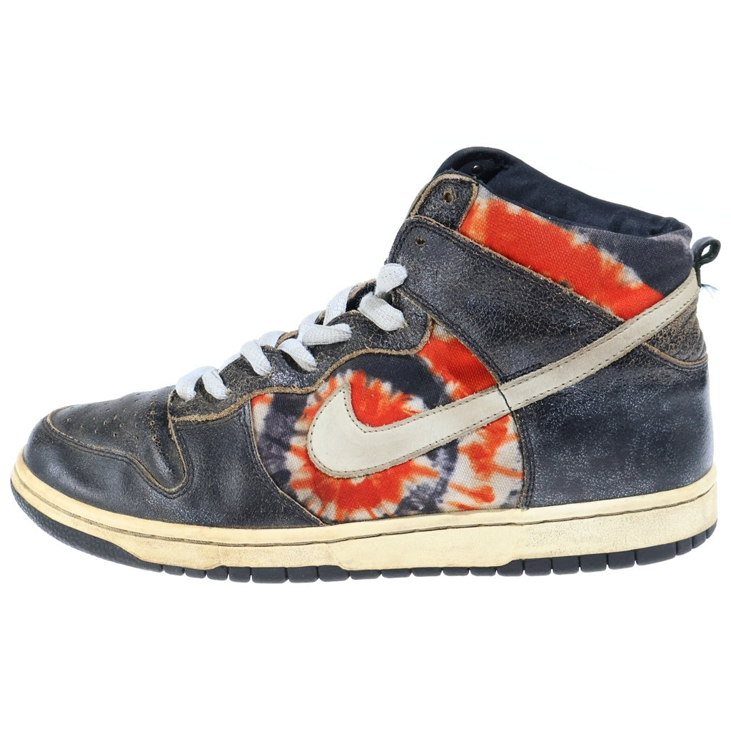 NIKE(ナイキ) 【観賞用 2004年製】×HUF DUNK HIGH PRO SB TIE-DYE 305050-102 ハフ ダンク プロ ハイカットスニーカー ブラック/オレンジ US10/28cm