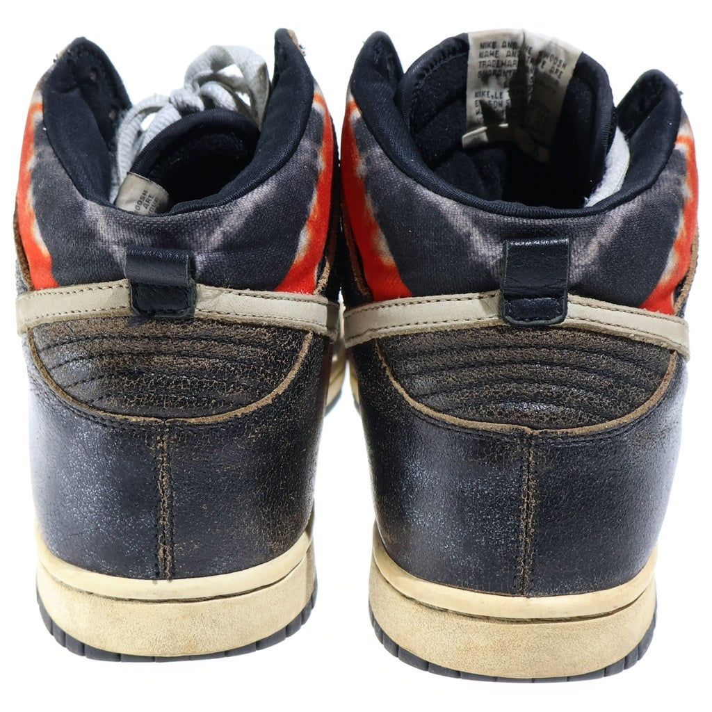 NIKE(ナイキ) 【観賞用 2004年製】×HUF DUNK HIGH PRO SB TIE-DYE 305050-102 ハフ ダンク プロ ハイカットスニーカー ブラック/オレンジ US10/28cm