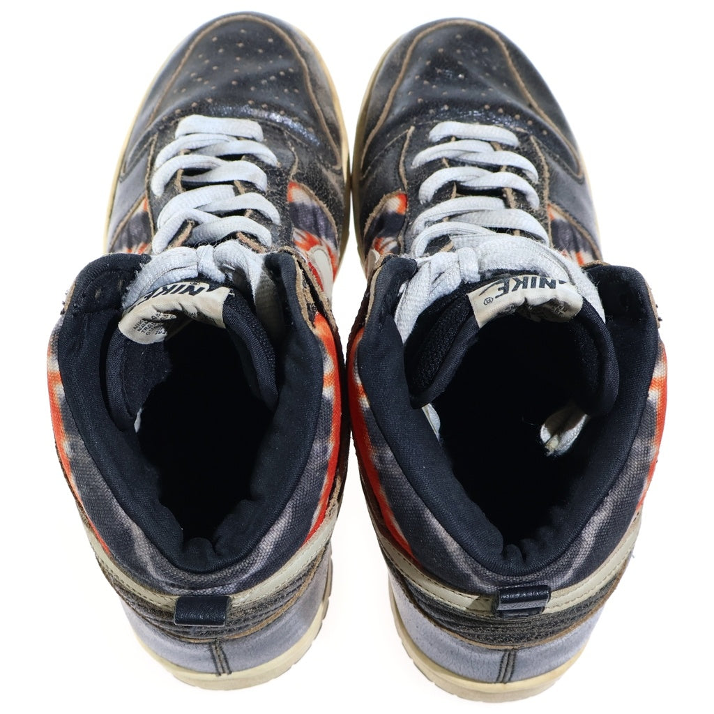 NIKE(ナイキ) 【観賞用 2004年製】×HUF DUNK HIGH PRO SB TIE-DYE 305050-102 ハフ ダンク プロ ハイカットスニーカー ブラック/オレンジ US10/28cm
