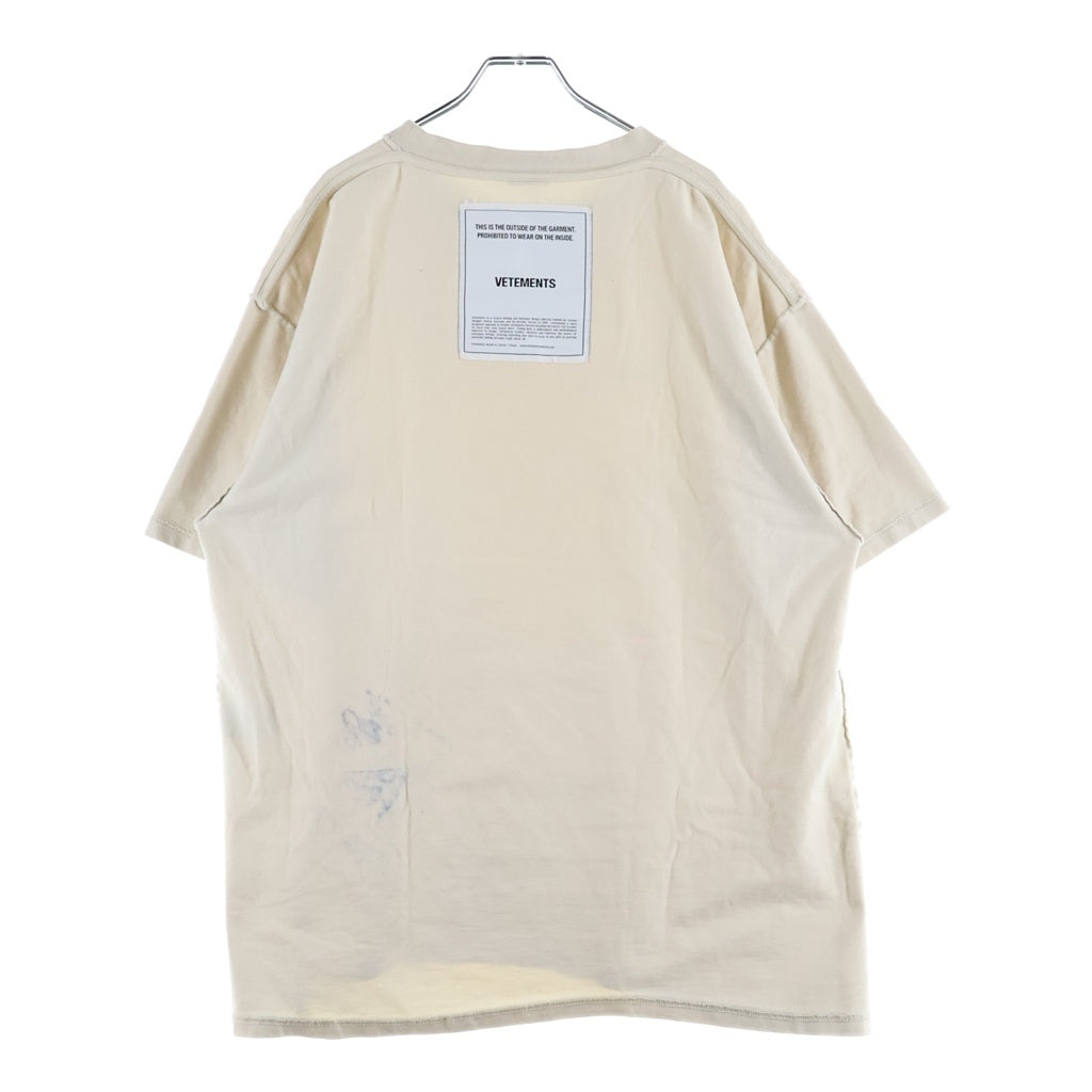 VETEMENTS(ヴェトモン) 18AW インサイドアウト クルーネック 半袖Tシャツ カットソー ベージュ
