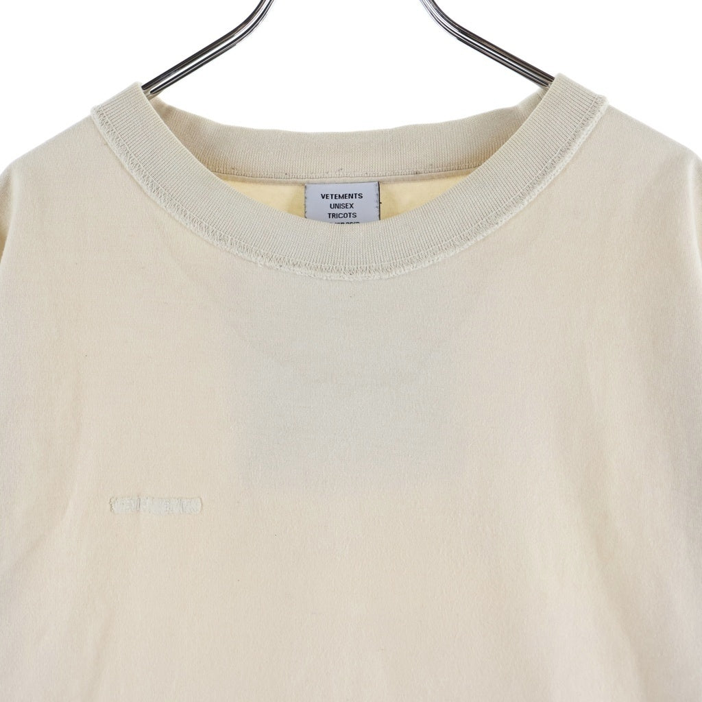 VETEMENTS(ヴェトモン) 18AW インサイドアウト クルーネック 半袖Tシャツ カットソー ベージュ