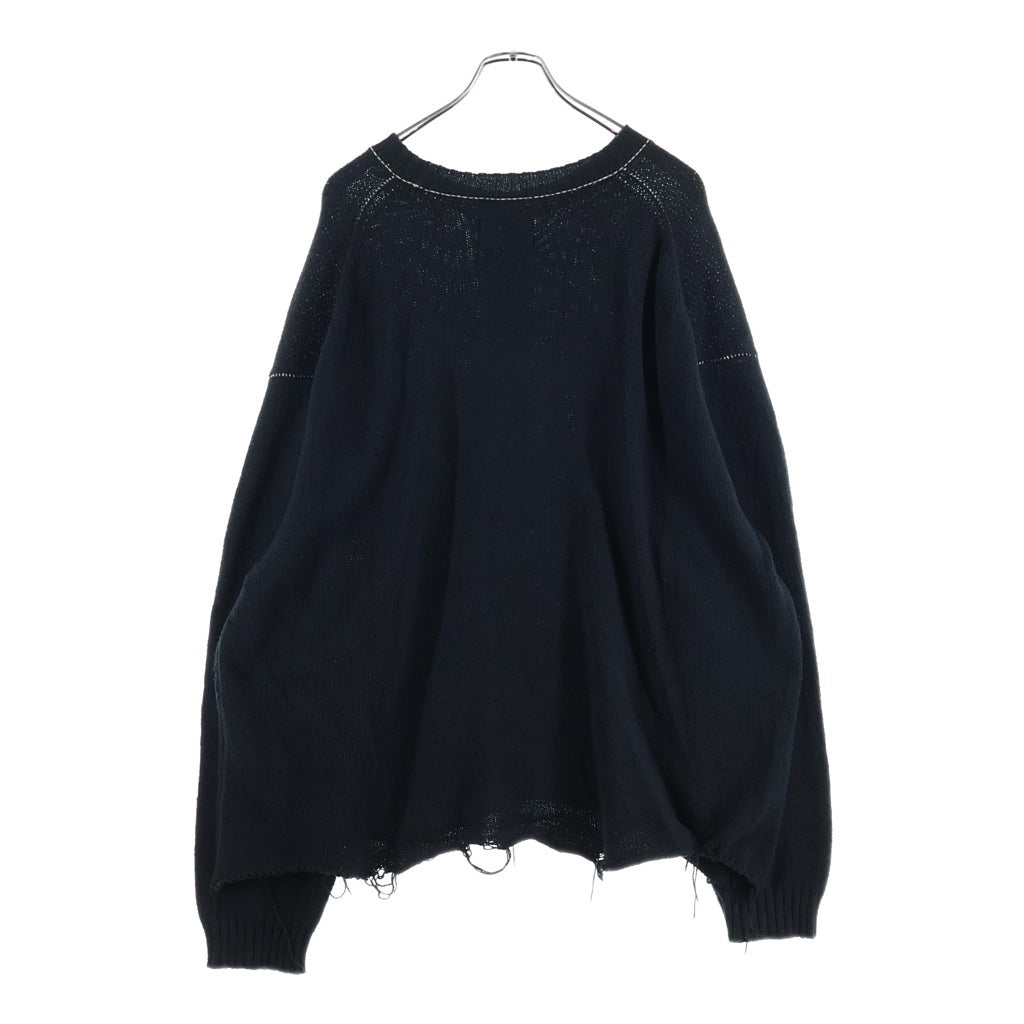 doublet(ダブレット) 20SS HIDDEN MESSAGE KNITWEAR ヒドゥン メッセージ ニットウェア ダメージ セーター ブラック 20SS21KN30