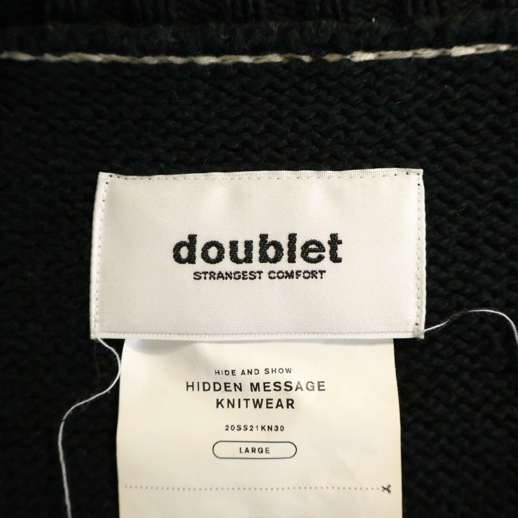 doublet(ダブレット) 20SS HIDDEN MESSAGE KNITWEAR ヒドゥン メッセージ ニットウェア ダメージ セーター ブラック 20SS21KN30