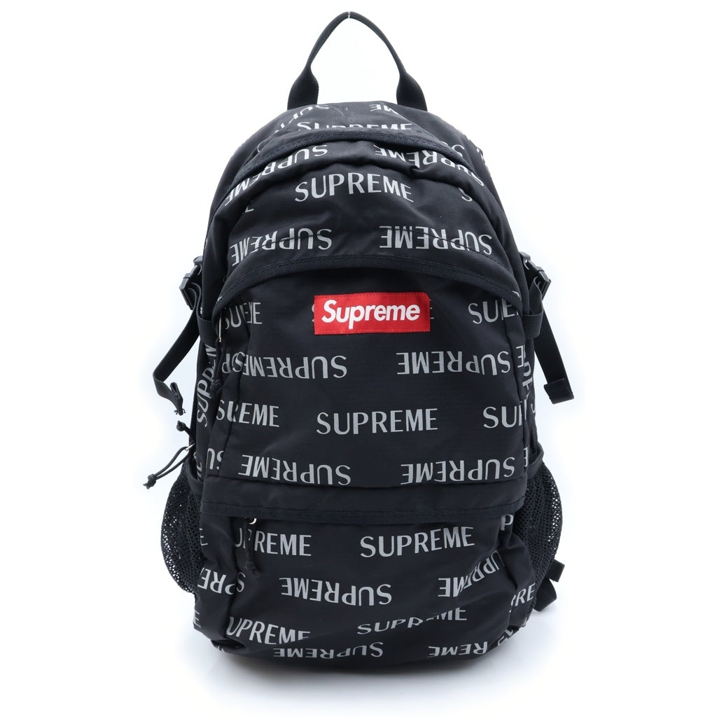 SUPREME(シュプリーム) 16AW 3M Reflective Repeat Backpack リフレクターロゴリピート 総柄デザイン バックパック ブラック