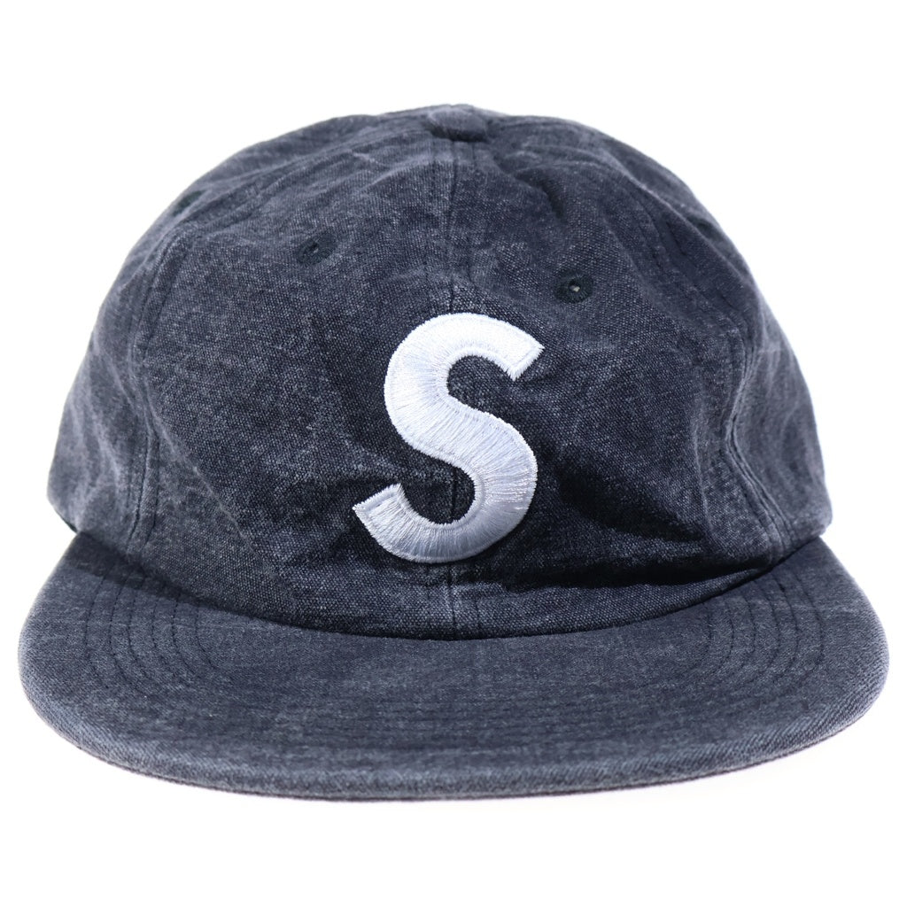 SUPREME(シュプリーム) 17SS Washed Denim S Logo 6-Panel ウォッシュドデニム Sロゴデザイン 6パネル ベースボールキャップ ブラック