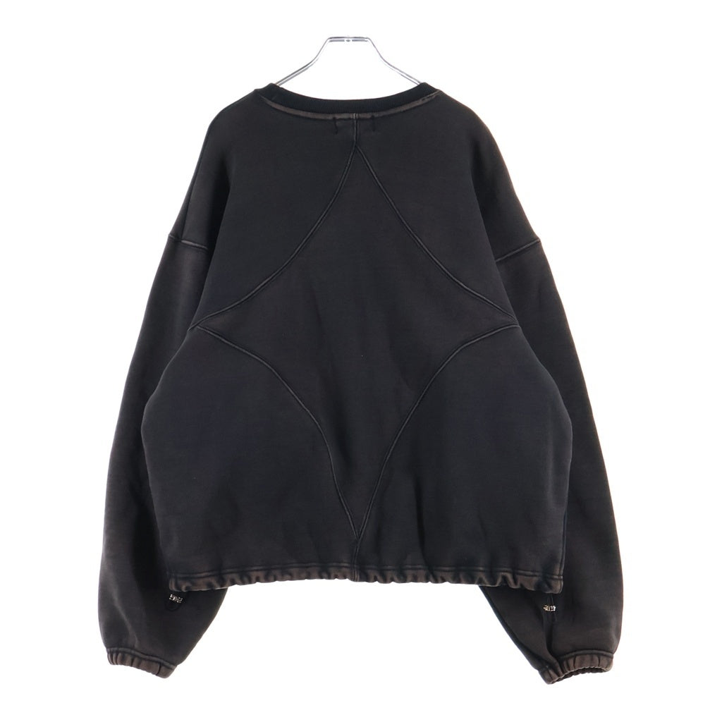 THUG CLUB(サグクラブ) 24SS WAR SURVIVOR シルバーロゴデザイン ウォッシュド加工 プルオーバー スウェット トレーナー ブラウン TC24SS2103