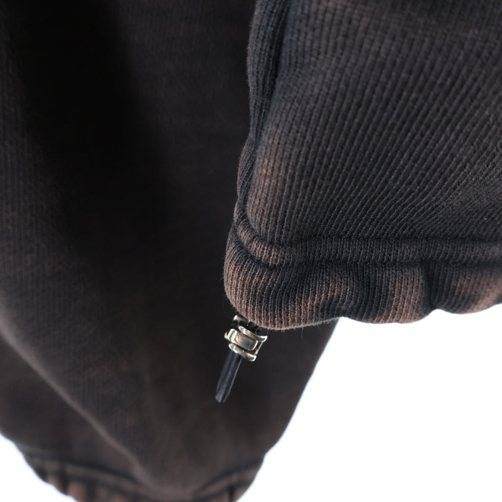 THUG CLUB(サグクラブ) 24SS WAR SURVIVOR シルバーロゴデザイン ウォッシュド加工 プルオーバー スウェット トレーナー ブラウン TC24SS2103