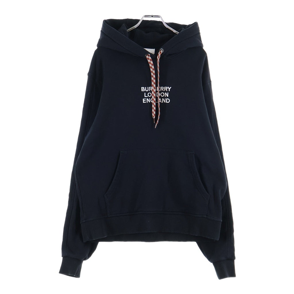 BURBERRY(バーバリー) ロゴプリント スウェット プルオーバーパーカー ブラック 8019990