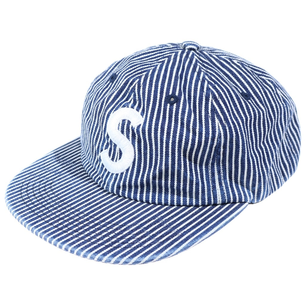 SUPREME(シュプリーム) 17SS Supreme Washed Denim S Logo 6 Panel ウォッシュド デニム Sロゴ 6パネル ストライプキャップ 帽子 インディゴ