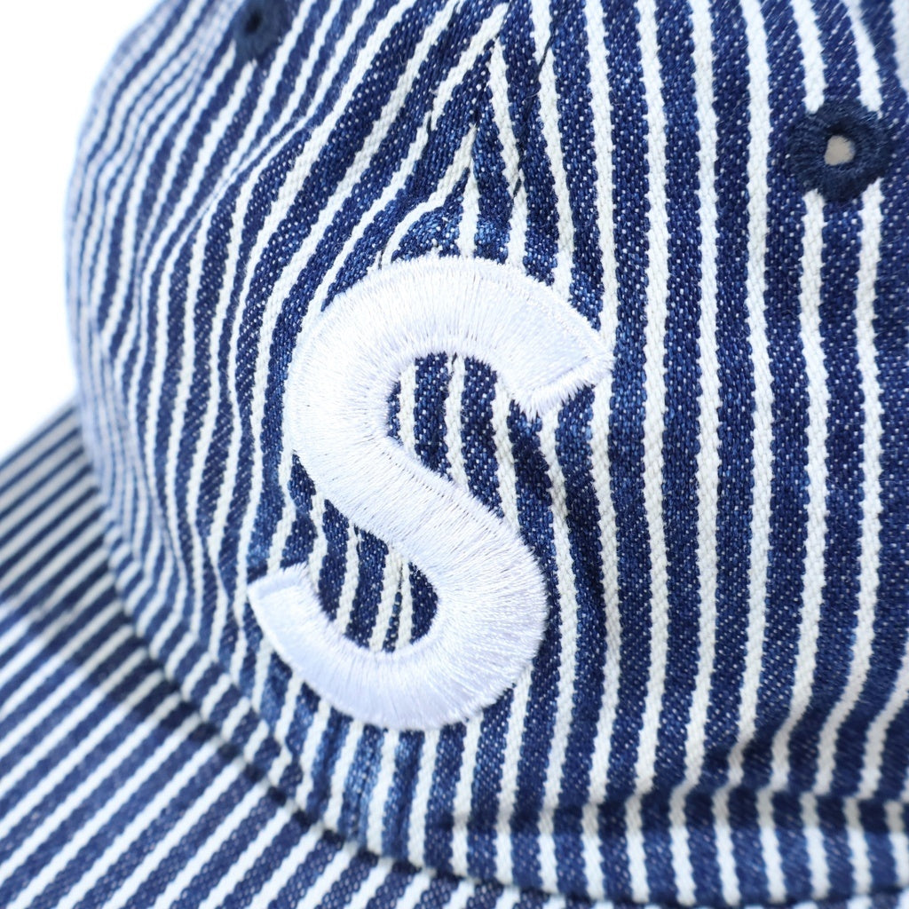 SUPREME(シュプリーム) 17SS Supreme Washed Denim S Logo 6 Panel ウォッシュド デニム Sロゴ 6パネル ストライプキャップ 帽子 インディゴ