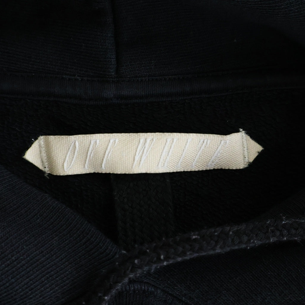 OFF-WHITE(オフホワイト) BLUE COLLAR HOODIE バックプリント フーデッド プルオーバーパーカー スウェットシャツ ブラック