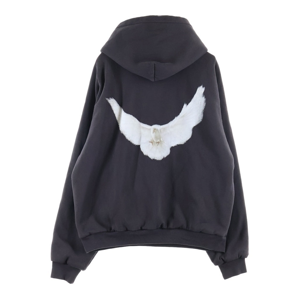 YEEZY GAP(イージーギャップ) Dove Shrunken Hoodie ダブ シュランクン バックプリント フーデッド プルオーバーパーカー スウェットシャツ グレー