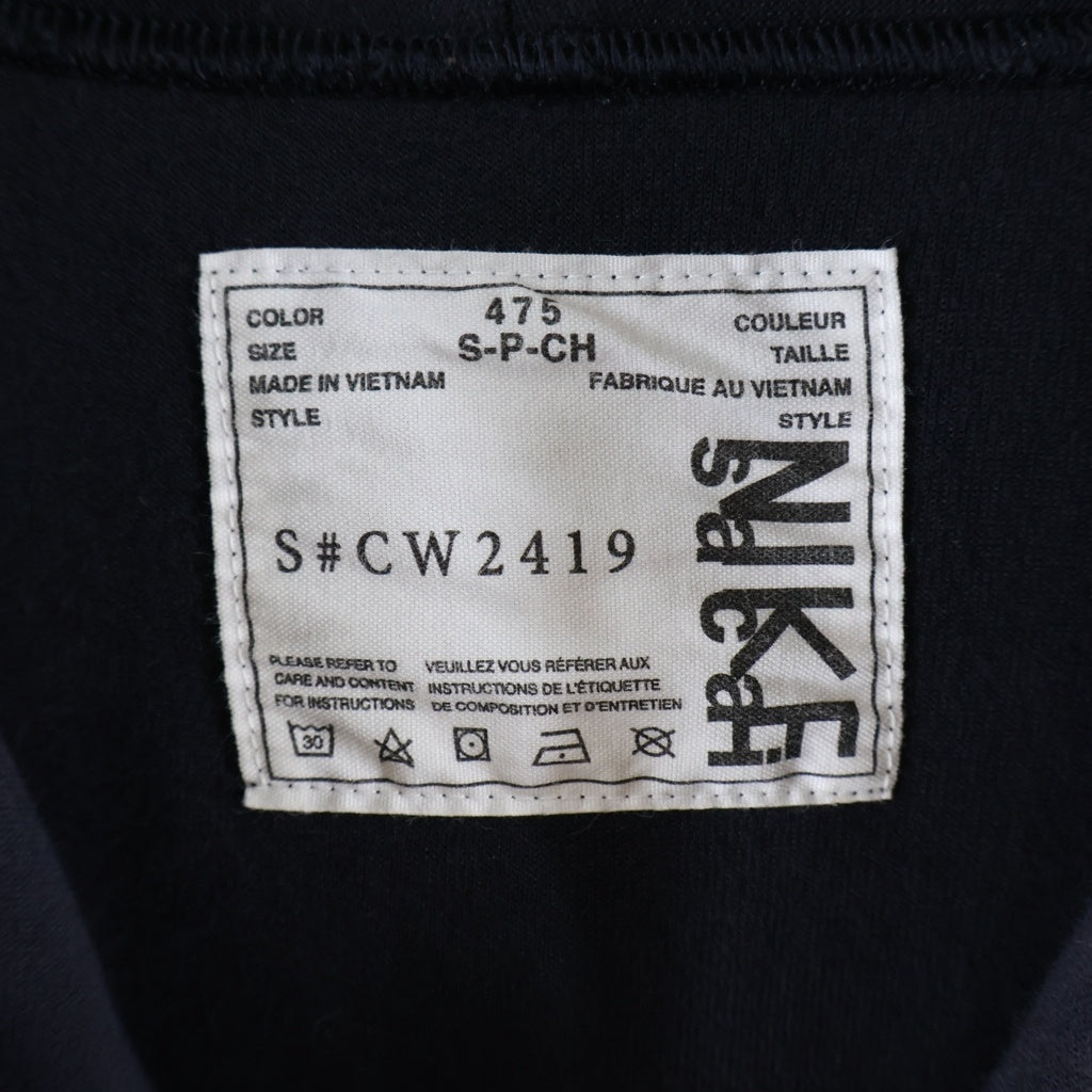 Sacai(サカイ) 20AW ×NIKE LAB U NRG HOODIE ナイキラボ フーデッド ドッキング ナイロン切り替え プルオーバーパーカー スウェットシャツ ネイビー/カーキ CW2419-475