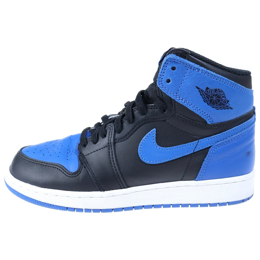 NIKE(ナイキ) 【観賞用 2016年製】 GS AIR JORDAN 1 RETRO HIGH ROYAL 575441-007 エアジョーダン1 レトロ ロイヤル ハイカットスニーカー レディース ブラック/ブルー US6.5/24.5cm