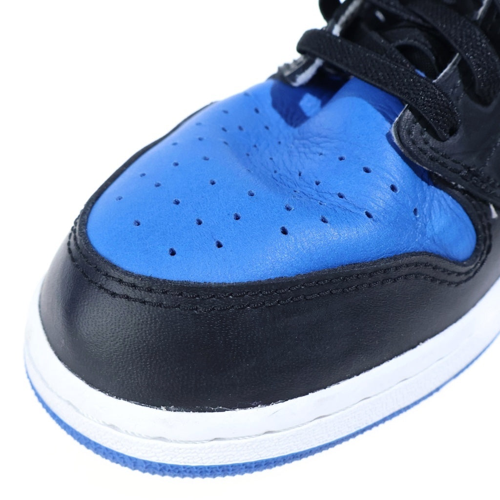 NIKE(ナイキ) 【観賞用 2016年製】 GS AIR JORDAN 1 RETRO HIGH ROYAL 575441-007 エアジョーダン1 レトロ ロイヤル ハイカットスニーカー レディース ブラック/ブルー US6.5/24.5cm