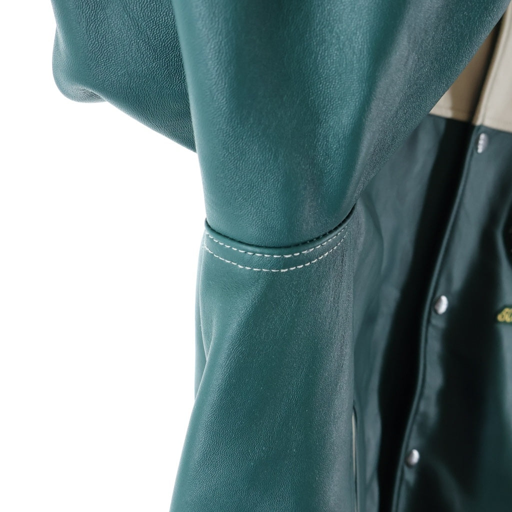 AVIREX(アヴィレックス) 25AW ×STABRIDGE CHIEF ROCKA VARSITY JACKET スタブリッジ バーシティジャケット スタジャン ジャケット ブルゾン ベージュ/グリーン 783-6150004