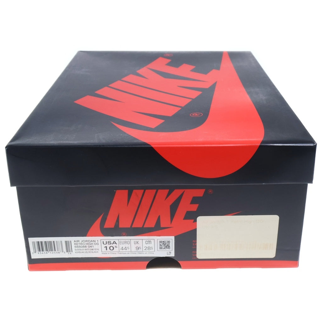 NIKE(ナイキ) AIR JORDAN 1 RETRO HIGH OG ROYAL TOE エアジョーダン1 レトロ ロイヤルトゥ ハイカットスニーカー ブルー/ブラック US10.5/28.5cm 555088-041