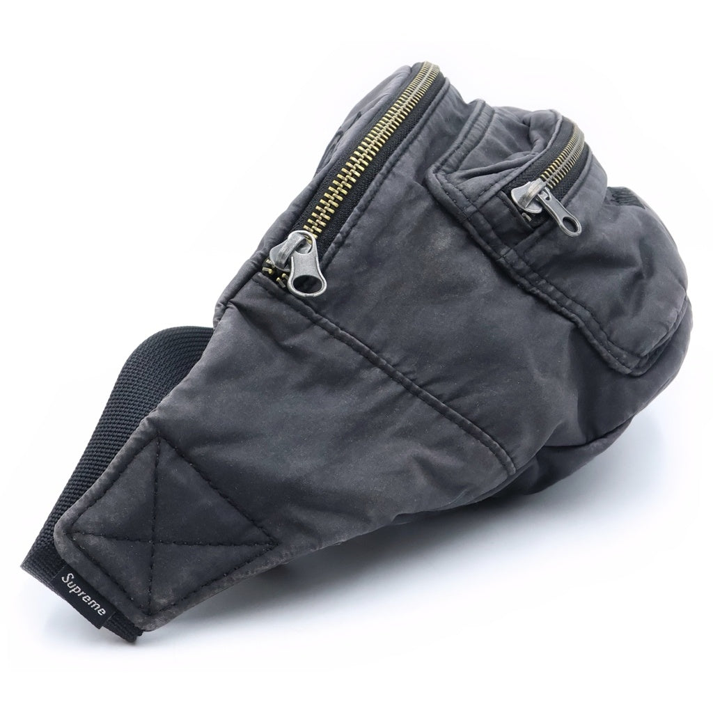 SUPREME(シュプリーム) 20SS ×Barbour Waxed Cotton Waist Bag Black バブアー ワックス コットン ウエストバッグ ショルダーバッグ ブラック