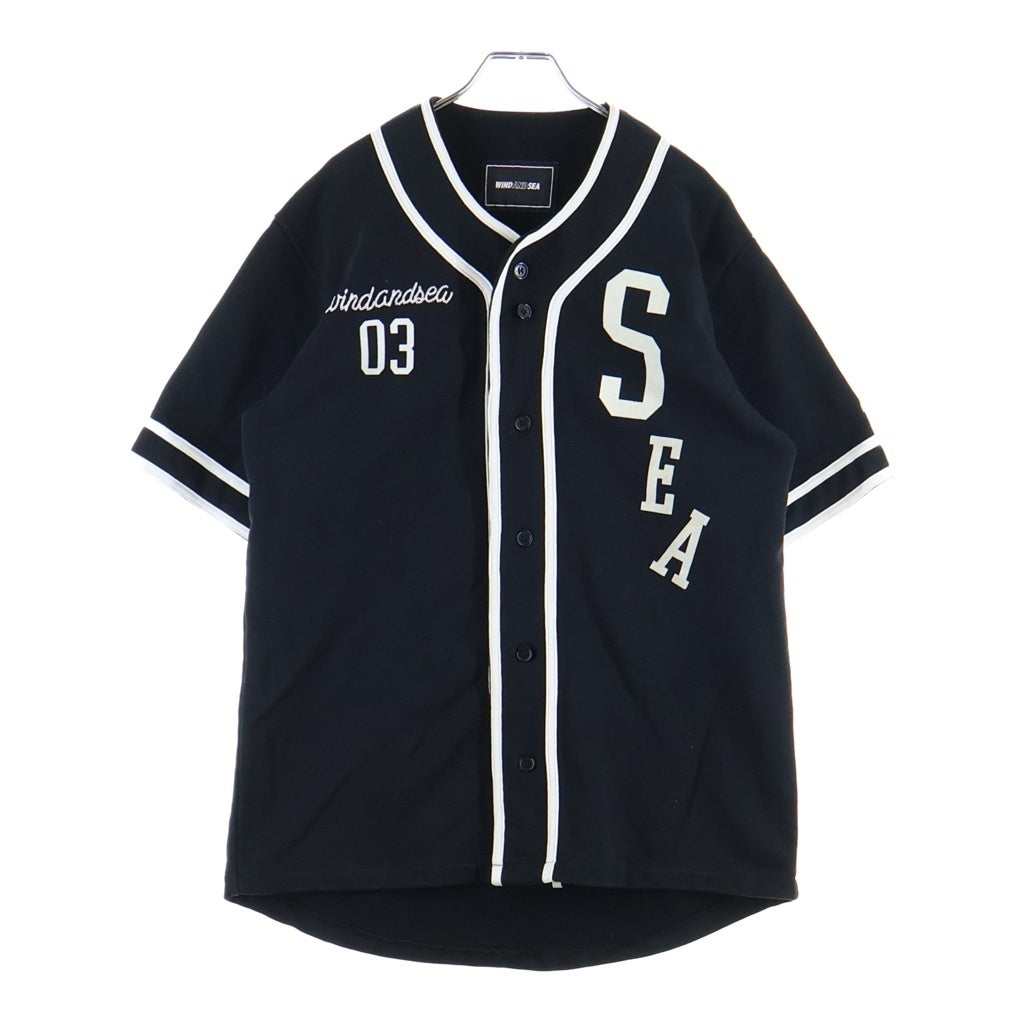 WIND AND SEA(ウィンダンシー) SWEAT BB SHIRT ベースボール半袖シャツ ブラック WDS-JER-18