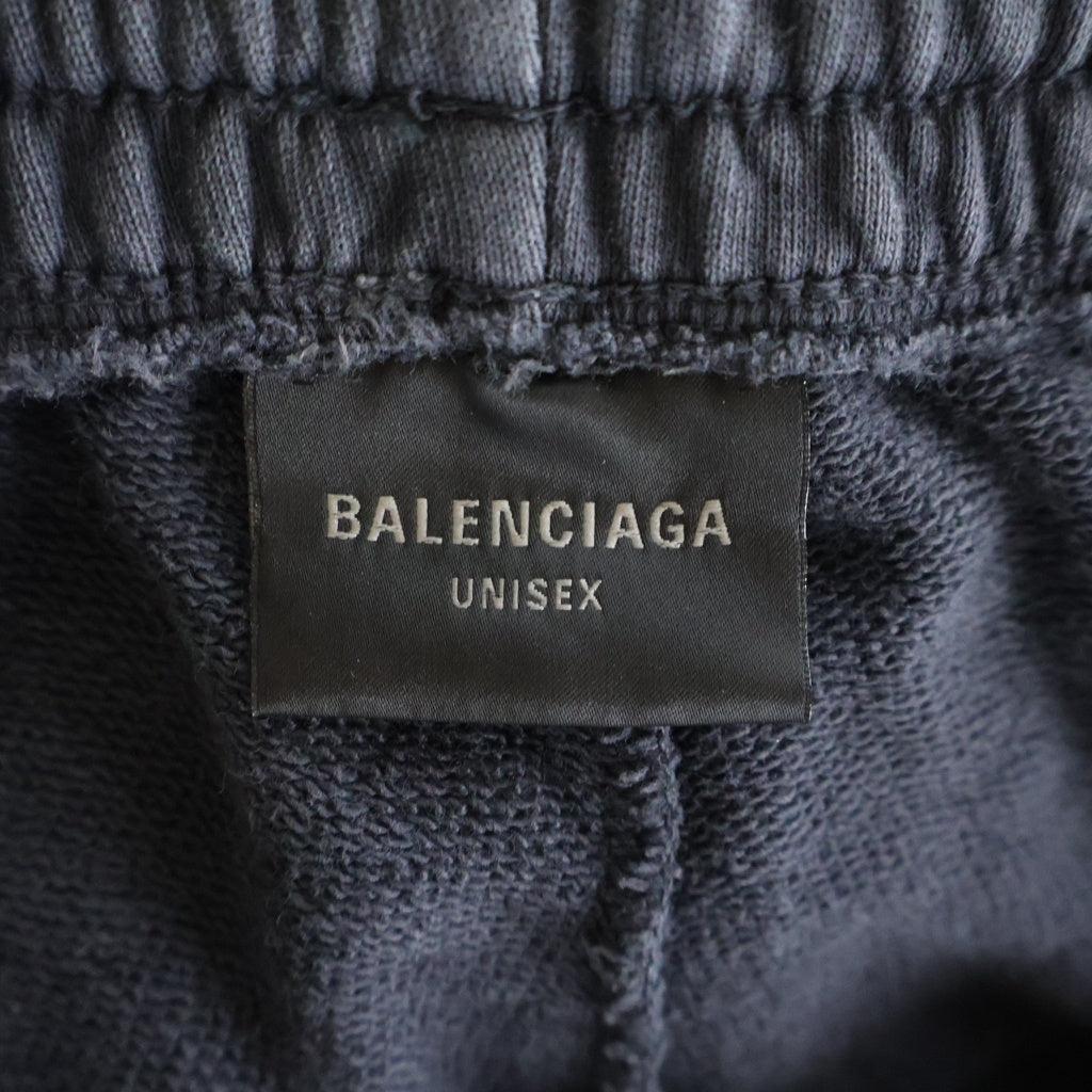 BALENCIAGA(バレンシアガ) サイドロゴプリント バギー スウェットロングパンツ ブラック 71081 TPVM9
