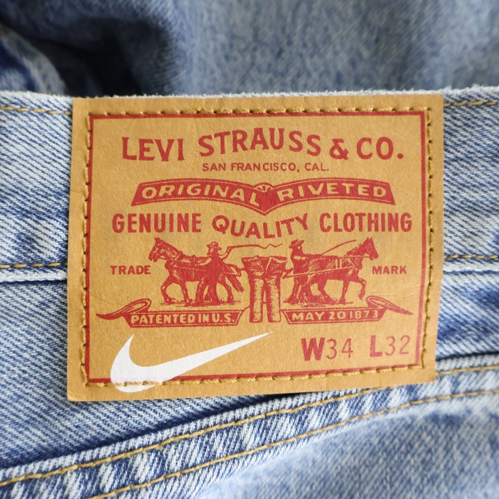 NIKE(ナイキ) LEVI'S Baggy Jean リーバイス ロゴエンブロイダリー ブランクタグ デニム バギージーンズ デニムパンツ インディゴ PC9-002TN-0000
