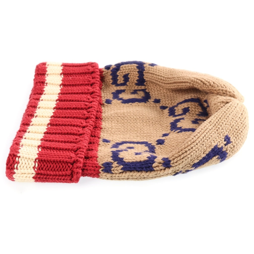 GUCCI(グッチ) GG ケーブルニット帽 ブラウン 597636