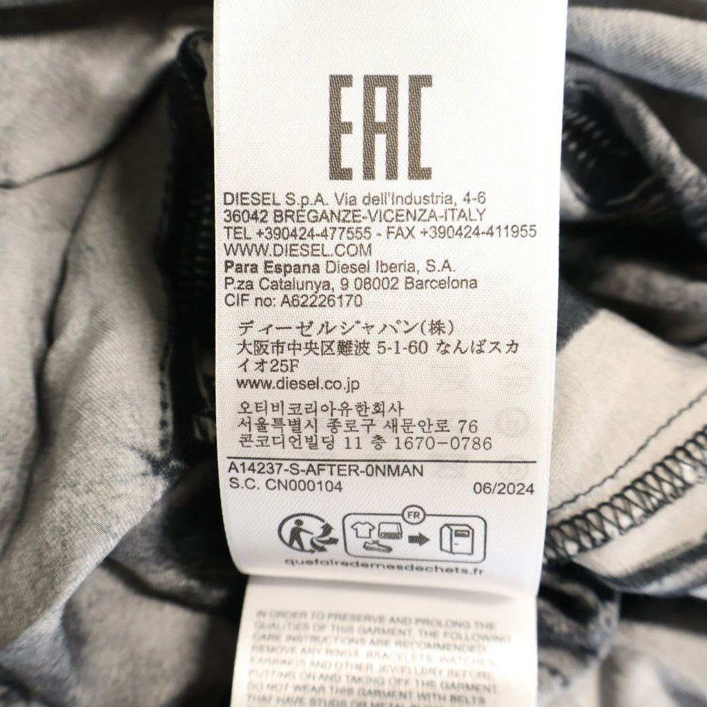 DIESEL(ディーゼル) S-AFTER バイカージャケット トロンプルイユ レーヨン 長袖シャツ ブラック A14237