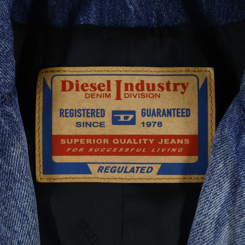 DIESEL(ディーゼル) 24AW D-BALZER-MID-FSF デニム ロング チェスターコート インディゴ A16830