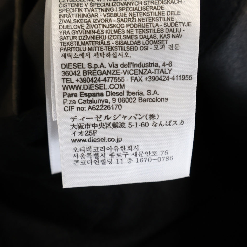 DIESEL(ディーゼル) L-RENN ダメージレザー シングル ライダースジャケット ブラック A14841