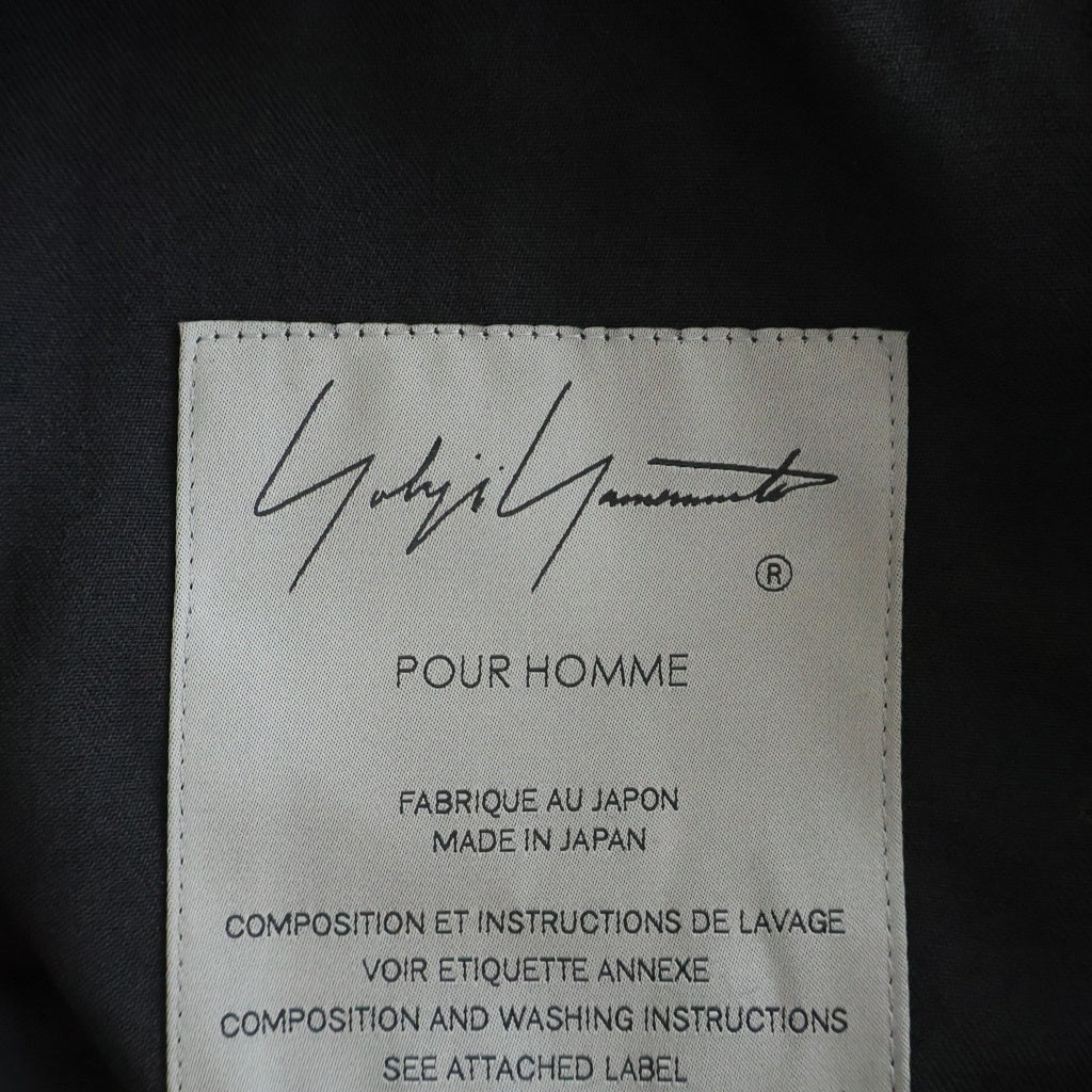 Yohji Yamamoto POUR HOMME(ヨウジヤマモト プールオム) 25SS ダブルプラケット ジャンプスーツ つなぎ ウールギャバジン オールインワン ブラック HP-D01-100