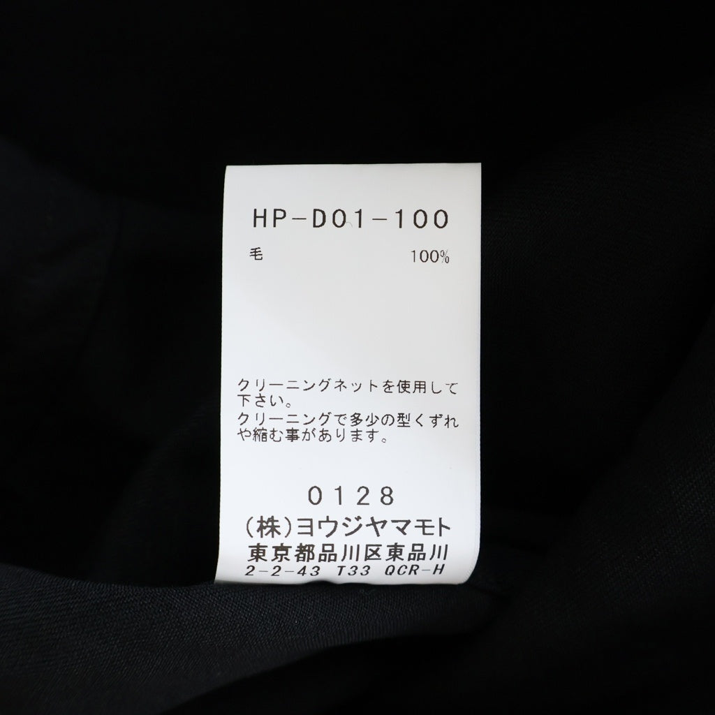 Yohji Yamamoto POUR HOMME(ヨウジヤマモト プールオム) 25SS ダブルプラケット ジャンプスーツ つなぎ ウールギャバジン オールインワン ブラック HP-D01-100