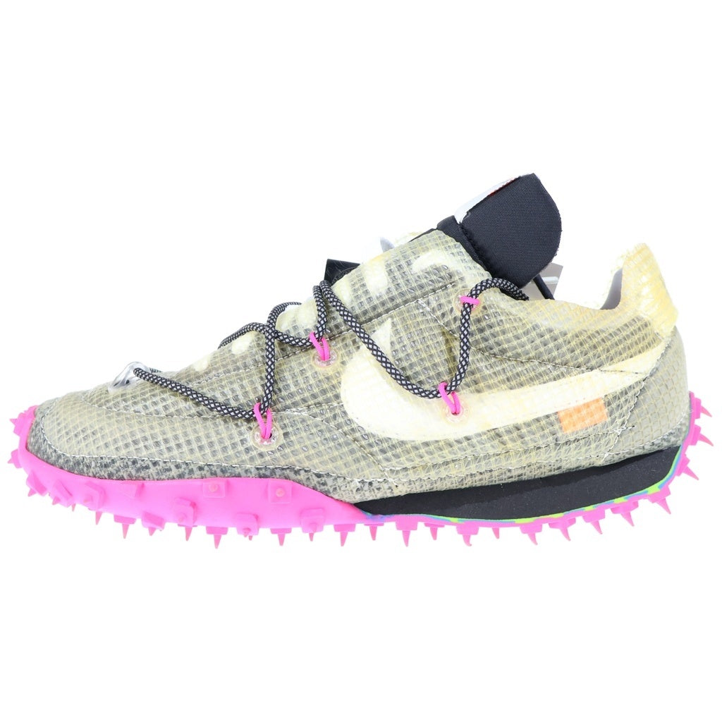 NIKE(ナイキ) ×OFF-WHITE WMNS WAFFLE RACER VIVID BLACK オフホワイト ウィメンズ ワッフル レーサー ビビッドブラック ローカットスニーカー クリア/ピンク US7.5/24.5cm CD8180-001