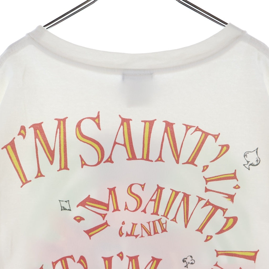 SAINT MICHAEL(セントマイケル) 24AW DSNY SS TEE MAD HATTER アリスインワンダーランド マッドハッター クルーネック 半袖Tシャツ カットソー ホワイト SM-A23-0000-C25