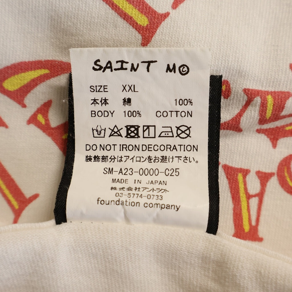 SAINT MICHAEL(セントマイケル) 24AW DSNY SS TEE MAD HATTER アリスインワンダーランド マッドハッター クルーネック 半袖Tシャツ カットソー ホワイト SM-A23-0000-C25