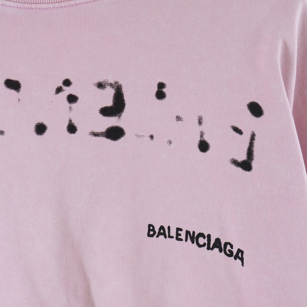 BALENCIAGA(バレンシアガ) 22AW ロゴプリント クルーネック スウェット トレーナー ピンク 697869