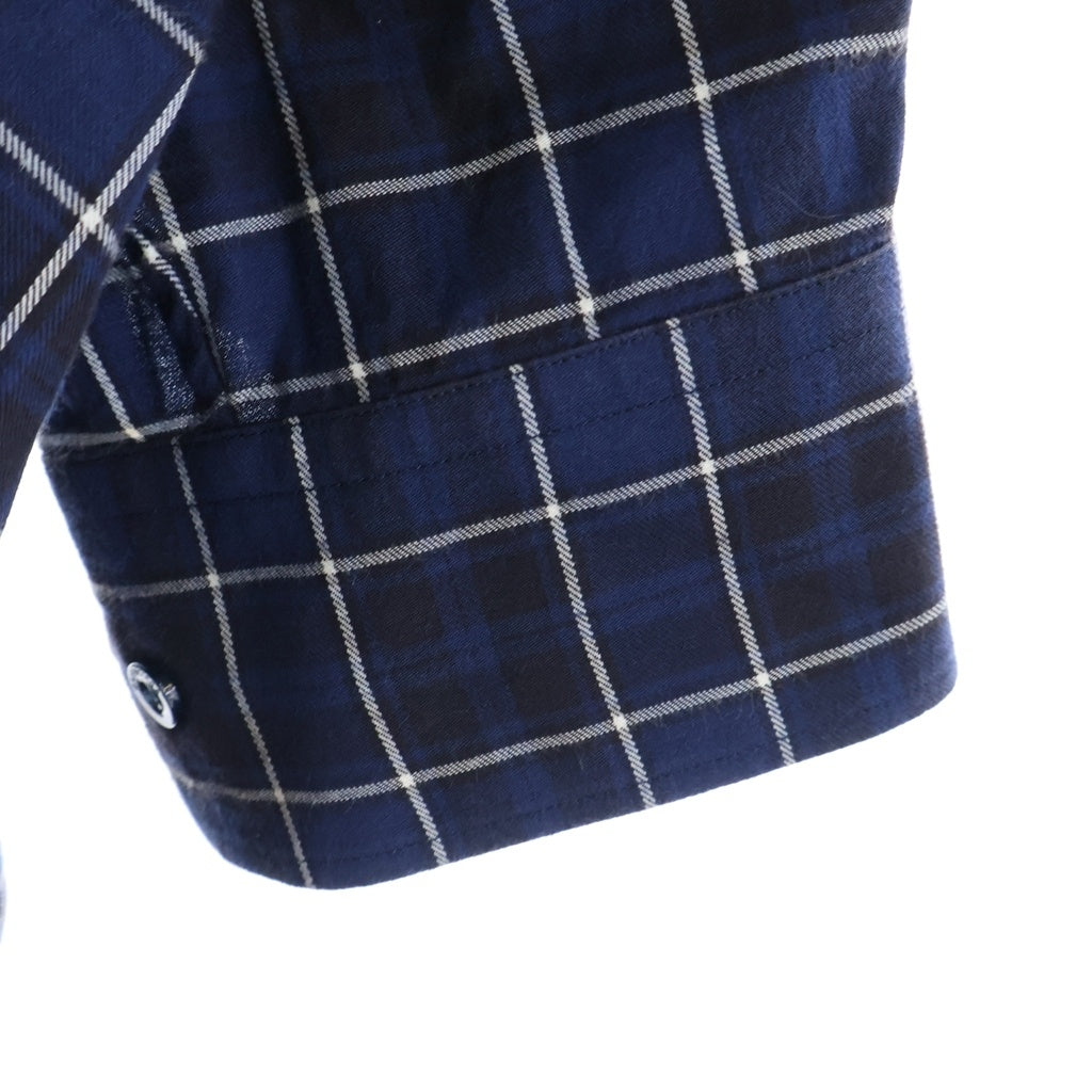 BALENCIAGA(バレンシアガ) 18SS バックロゴ リボン チェック ボウタイ ニュースウィング 長袖シャツ ネイビー 520497