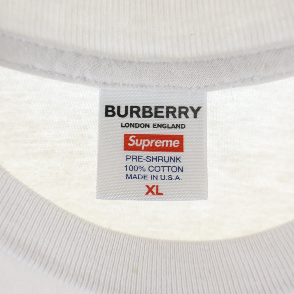 SUPREME(シュプリーム) 22SS ×BURBERRY Box Logo Tee バーバリー ボックスロゴ 半袖Tシャツ カットソー ホワイト