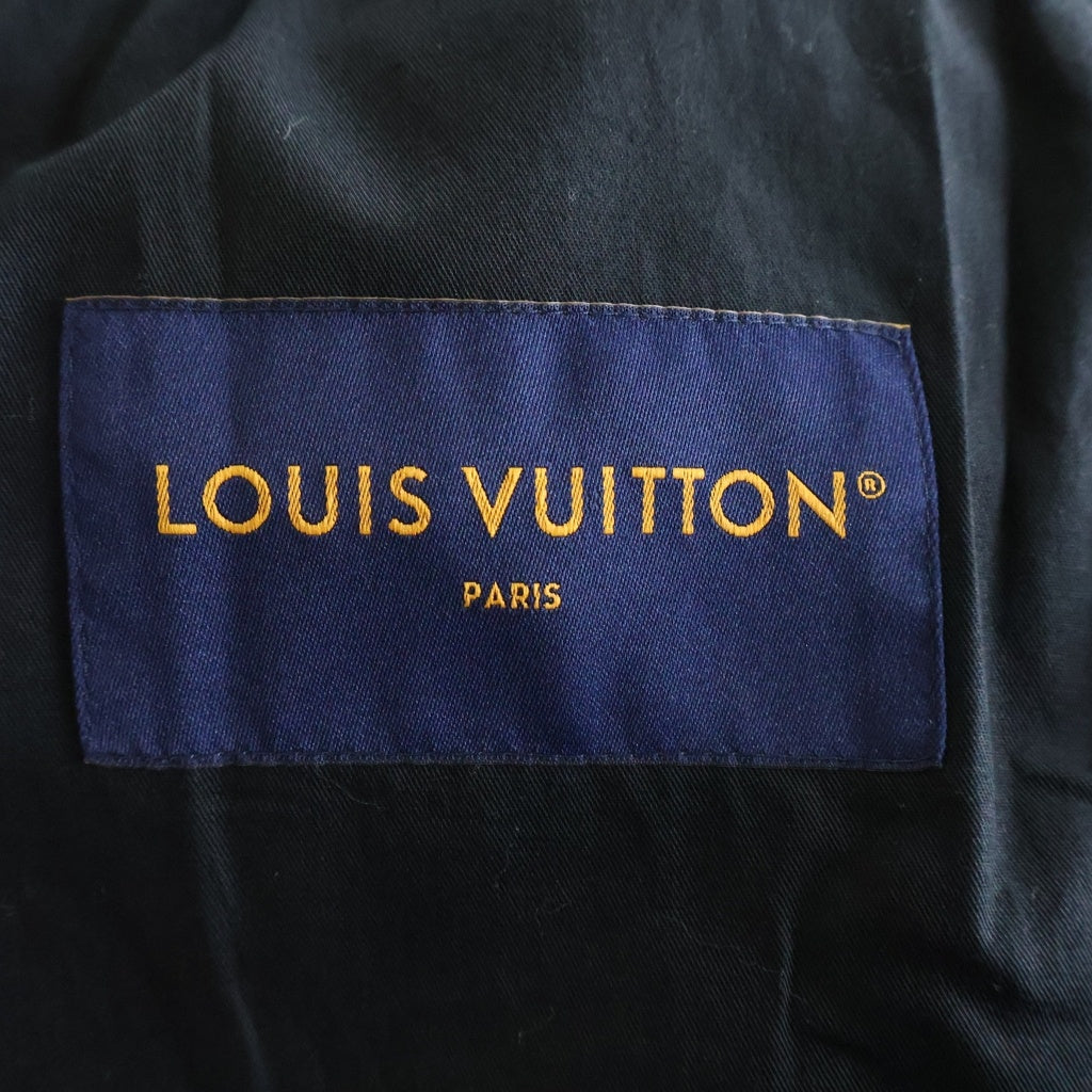 LOUIS VUITTON(ルイヴィトン) 24AW レザー切替 ダミエワーク ジャケット ジップアップ ブルゾン ブラック RM242M MKD HRB91W
