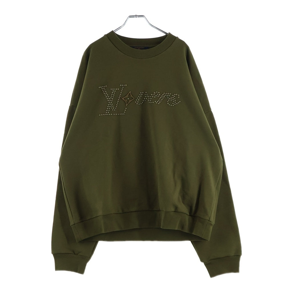 LOUIS VUITTON(ルイヴィトン) 24SS シグネチャーロゴスタッズ装飾 クルーネック スウェット トレーナー グリーン RM241 FWC HQY88W