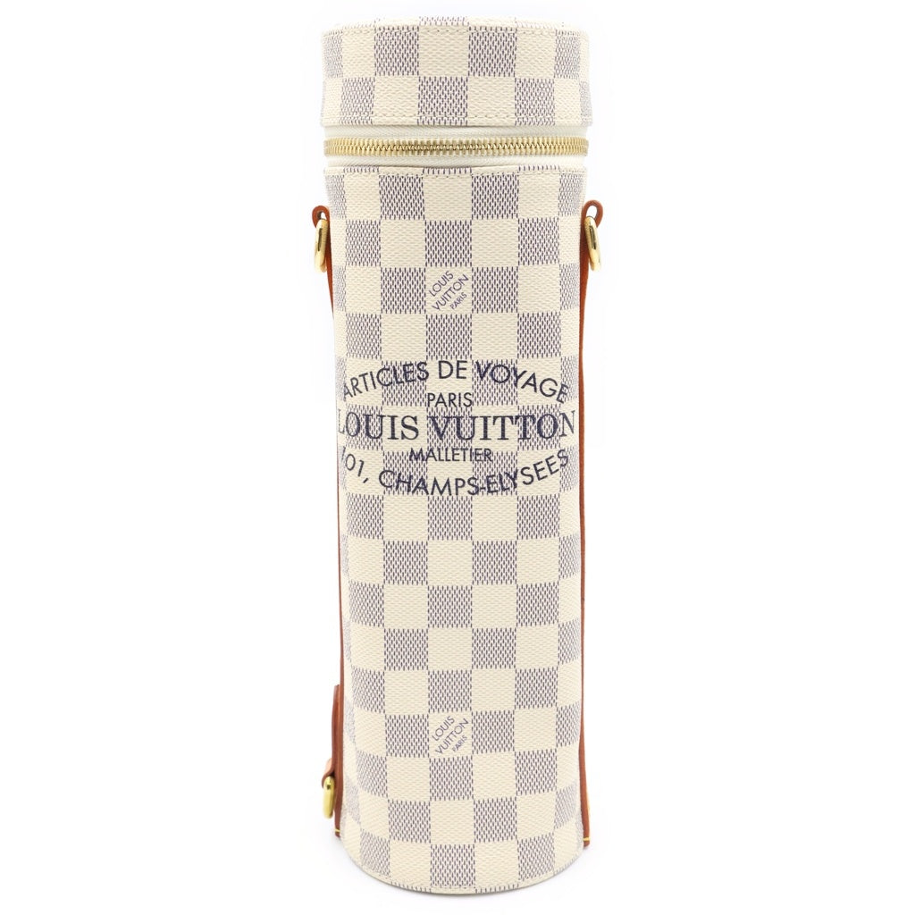 LOUIS VUITTON(ルイヴィトン) ポルト ブテイユ ダミエ アズールキャンバス ボトルホルダー ショルダーバッグ 保冷バッグ 水筒入れ ホワイト CT1159 GI0373