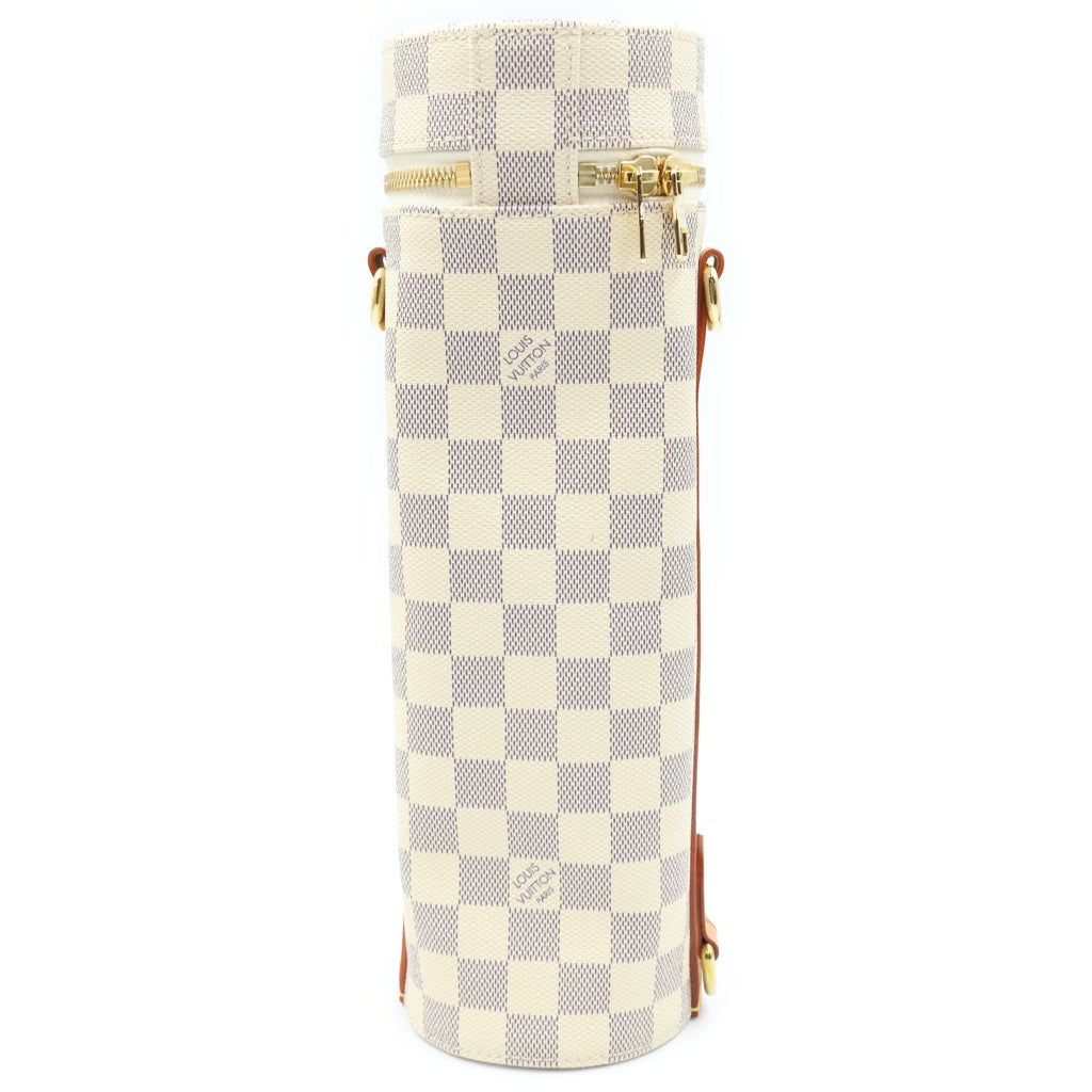 LOUIS VUITTON(ルイヴィトン) ポルト ブテイユ ダミエ アズールキャンバス ボトルホルダー ショルダーバッグ 保冷バッグ 水筒入れ ホワイト CT1159 GI0373