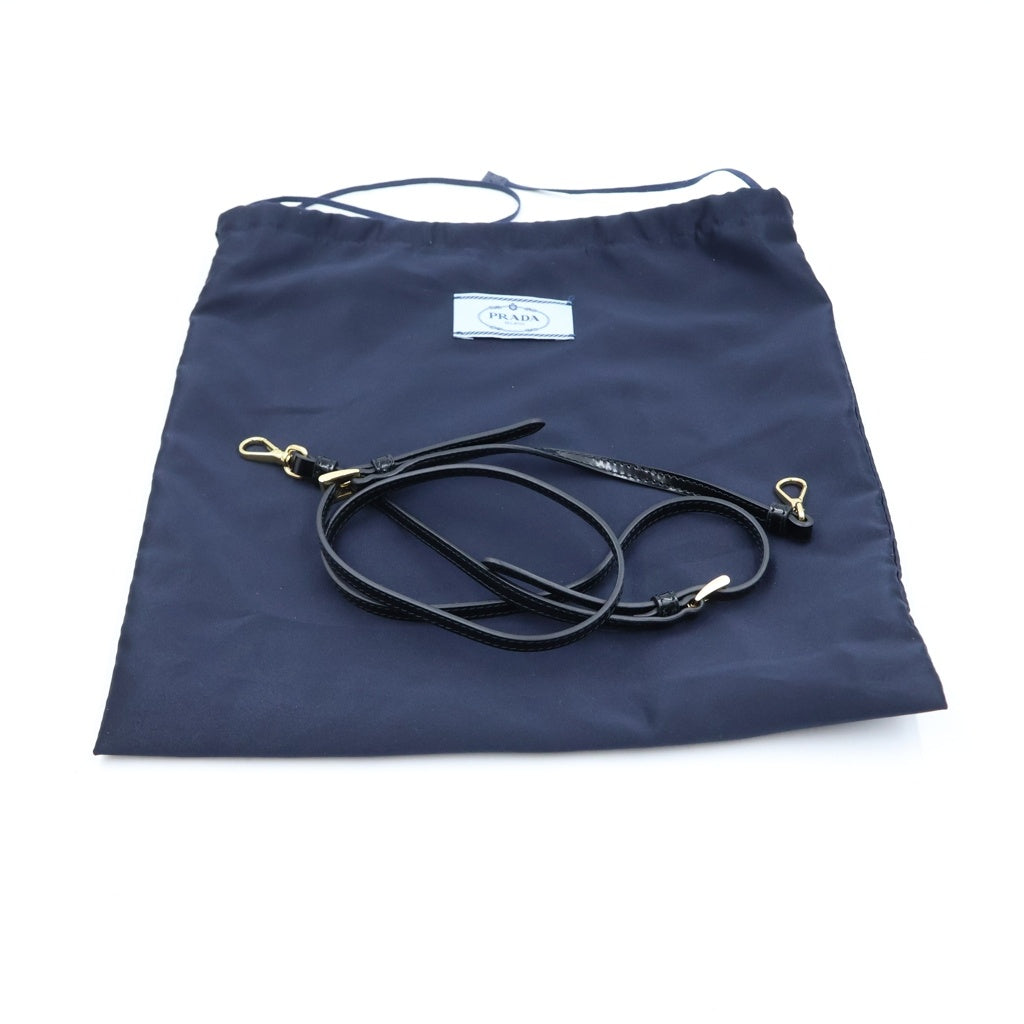 PRADA(プラダ) トライアングルロゴプレート パテッド ベルベット ミニハンドバッグ 2WAY ショルダーバッグ ブラック レディース 1BA410