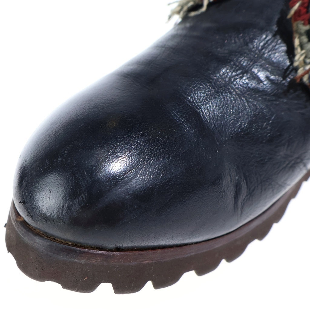 MAISON MIHARAYASUHIRO(メゾンミハラヤスヒロ) レイヤード レースアップ レザーブーツ ブラック 26cm 8302-0200