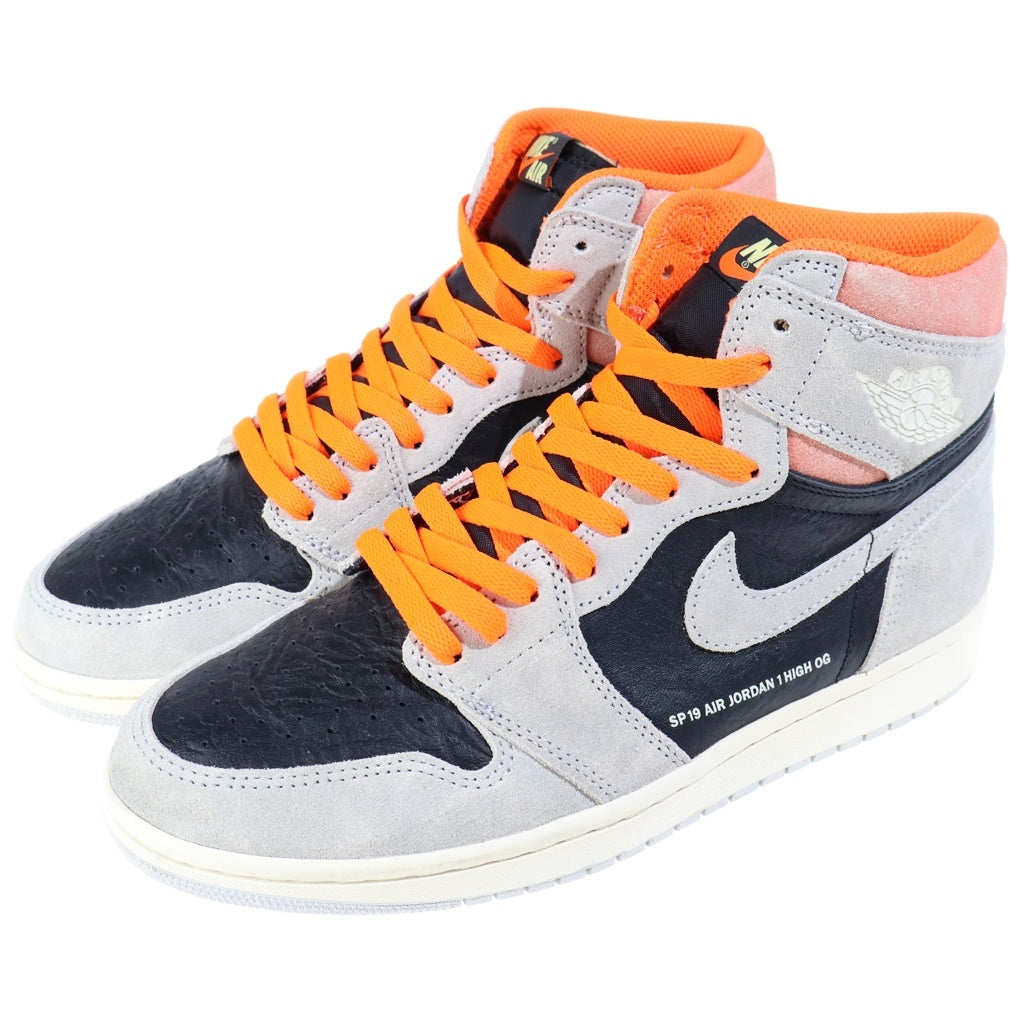 NIKE(ナイキ) AIR JORDAN 1 HIGH OG HYPER CRIMSON エアジョーダン1 ハイパークリムゾン ハイカットスニーカー グレー US9/27cm 555088-018