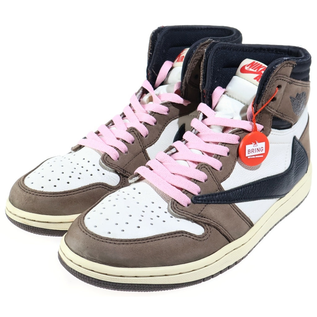 NIKE(ナイキ) ×TRAVIS SCOTT AIR JORDAN 1 RETRO HIGH OG TS SP トラヴィススコット エアジョーダン1 レトロ ハイカットスニーカー ブラウン US9/27cm CD4487-100