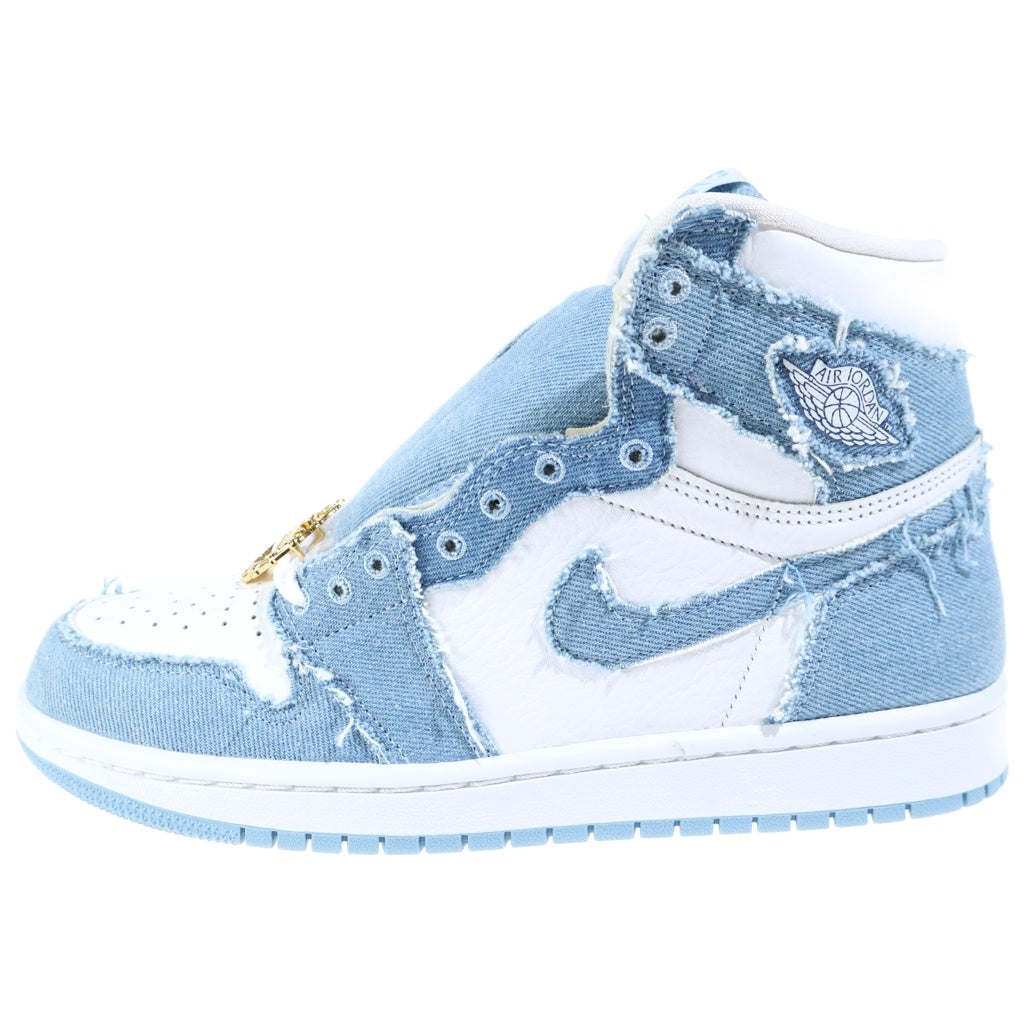NIKE(ナイキ) WMNS AIR JORDAN 1 HIGH OG DENIM ウィメンズ エアジョーダン1 デニム ハイカットスニーカー ホワイト/ブルー US9/26cm DM9036-104