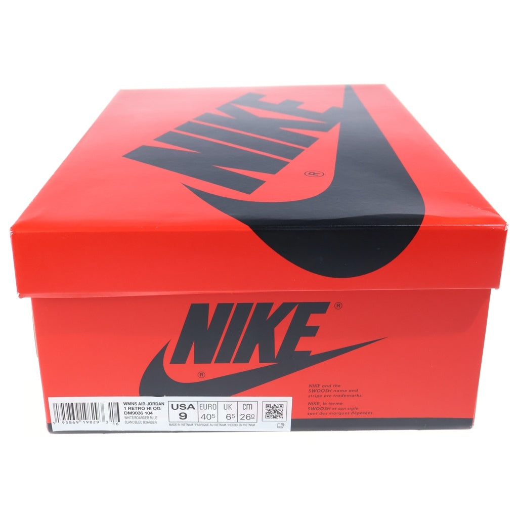 NIKE(ナイキ) WMNS AIR JORDAN 1 HIGH OG DENIM ウィメンズ エアジョーダン1 デニム ハイカットスニーカー ホワイト/ブルー US9/26cm DM9036-104